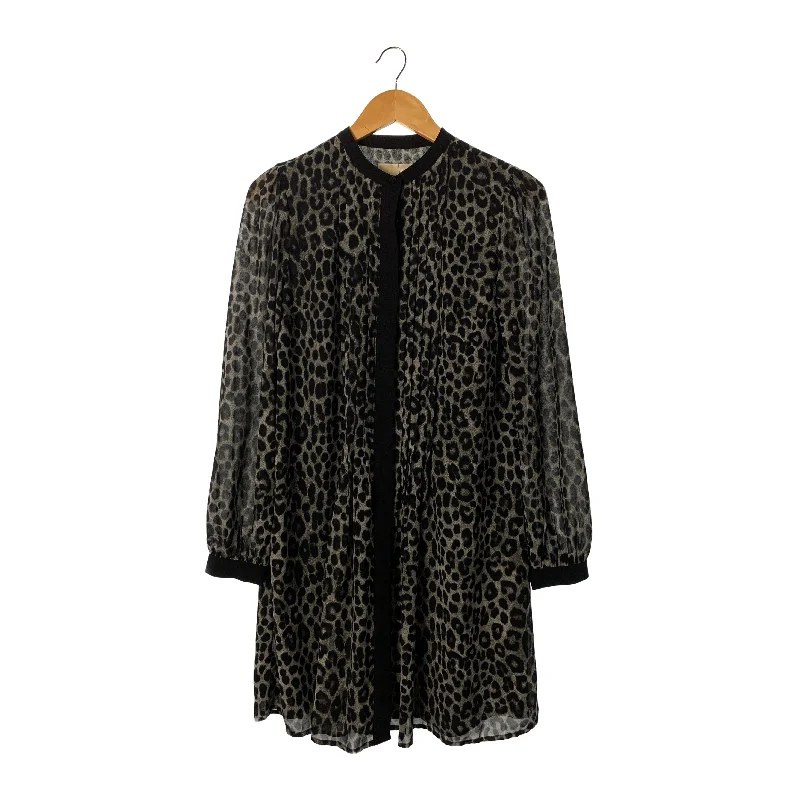 MICHAEL KORS/LS Dress/S/BLK/Polyester/Animal Pattern