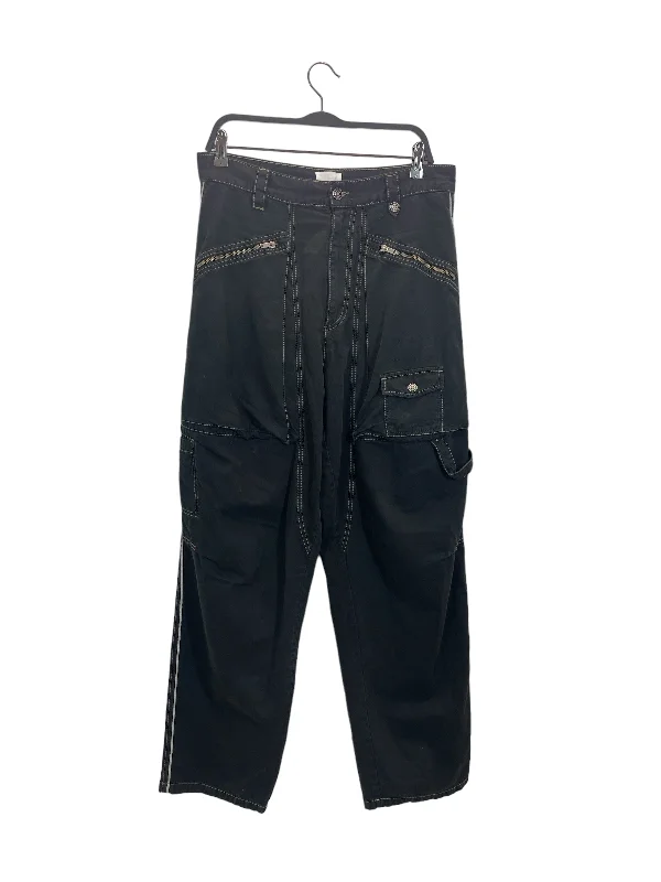 ISABEL MARANT/Straight Pants/38/Cotton/NVY/FRONT ZIP POCKETS