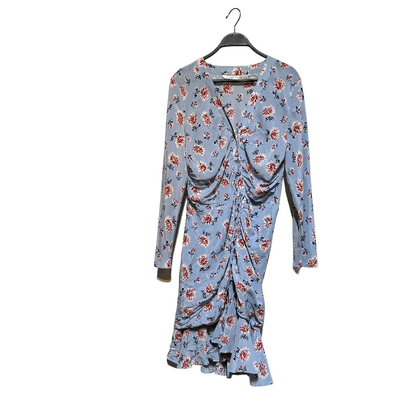 VERONICA BEARD/LS Dress/12/Floral Pattern/Polyester/BLU