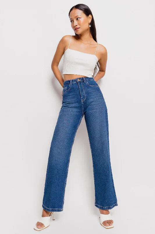 90's Basic Blue Straight Jeans