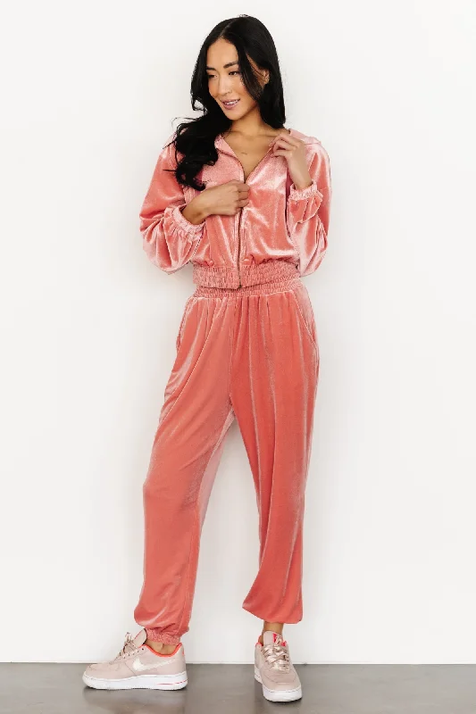 Bewitched Velvet Jogger Pants | Pink