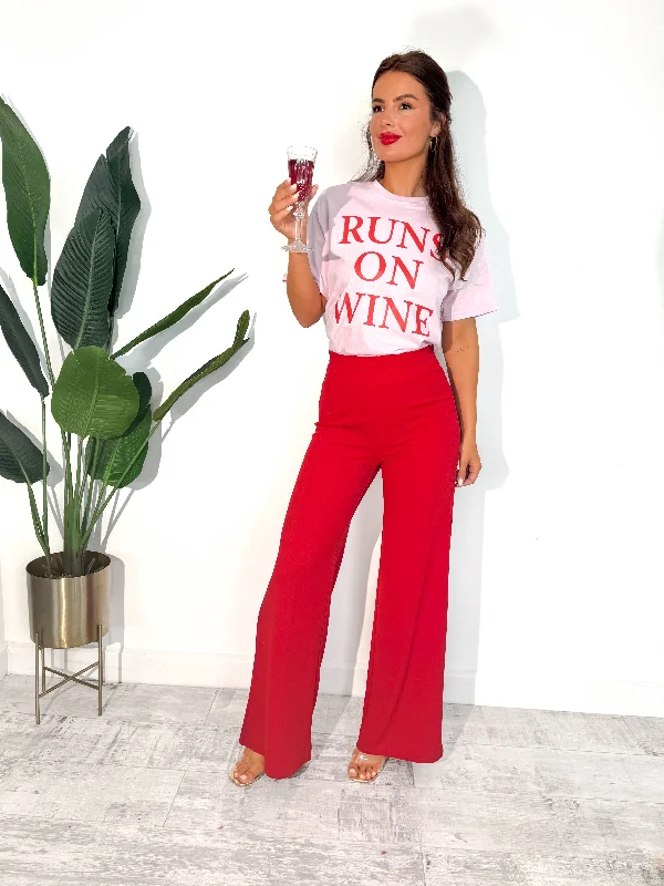 Big Ambitions - Red Wide Leg Trousers