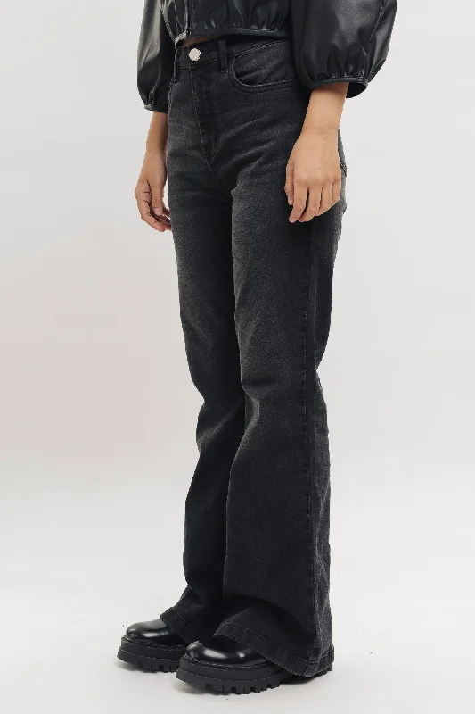 Pitch Black Bootcut Jeans