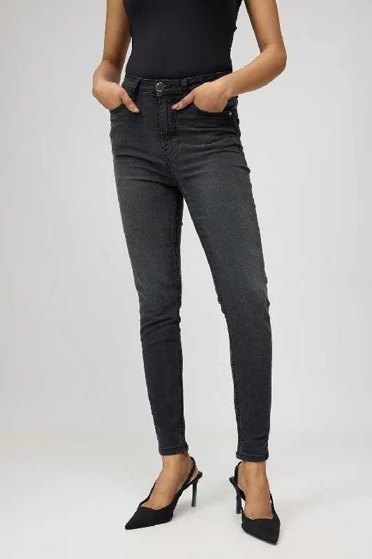 Charcoal Hued Sleek Skinny Jeans