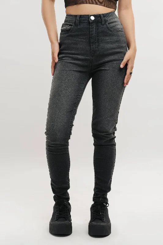 Black Charcoal Skinny Jeans