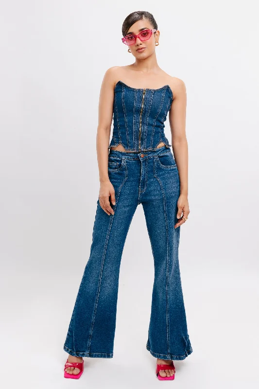 Front Seam Vintage Bootcut Jeans