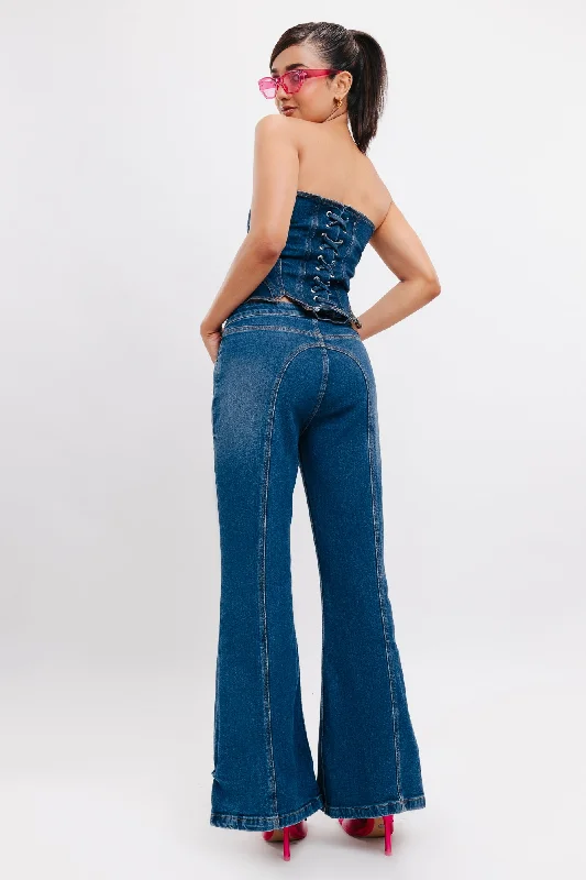 Front Seam Vintage Bootcut Jeans