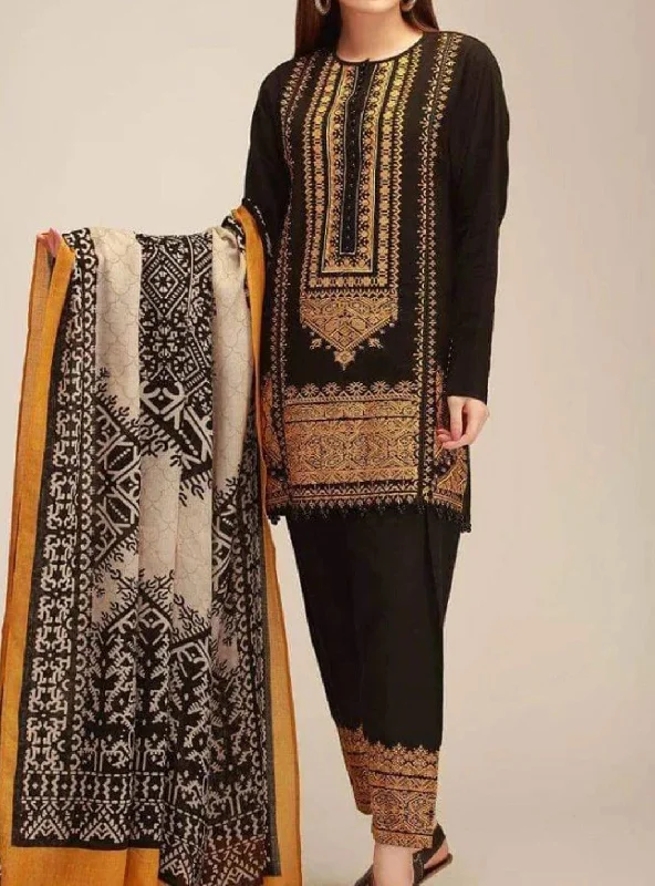 Grace W102 -Embroidered 3pc khaddar dress with wool shawl.