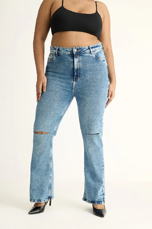 Urban Edge Knee Distressed Bootcut Jeans