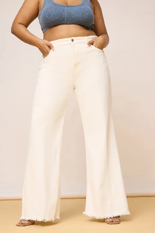 Statement White Bootcut Jeans