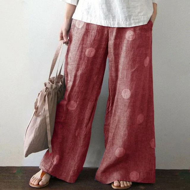 Summer Women High Waist Wide Leg Pants Three Color Ladies Loose Palazzo Pant Trouser S-3XL Baggy Casual Street Daily Long Pants