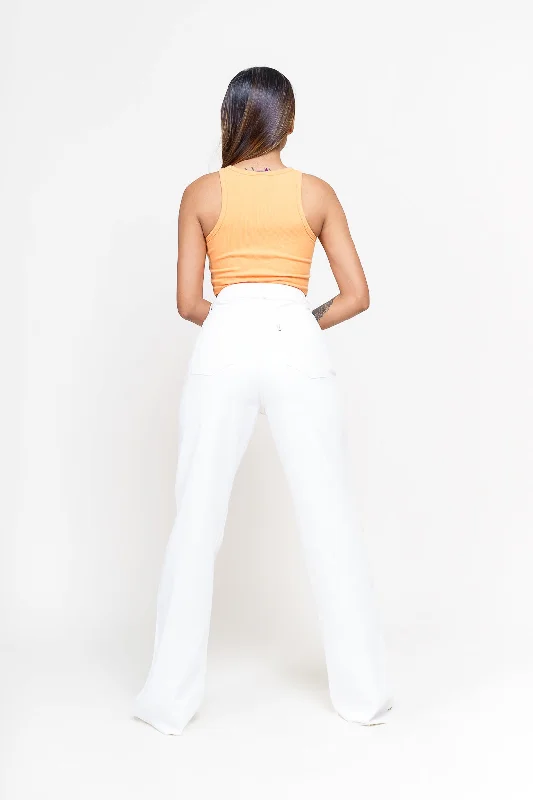 White Bootcut Jeans