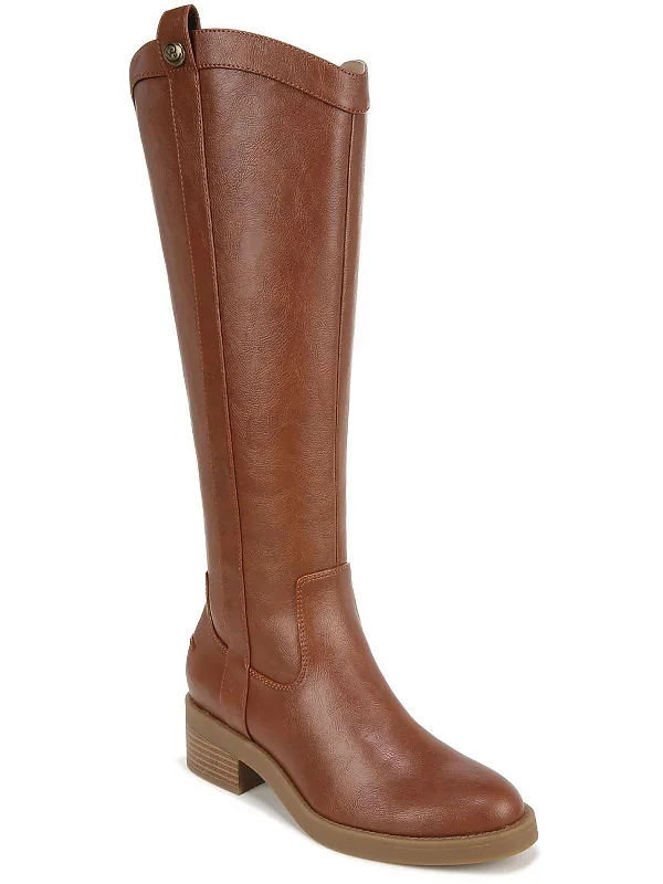 Bridgett Womens Faux Leather Wide Calf Knee-High Boots