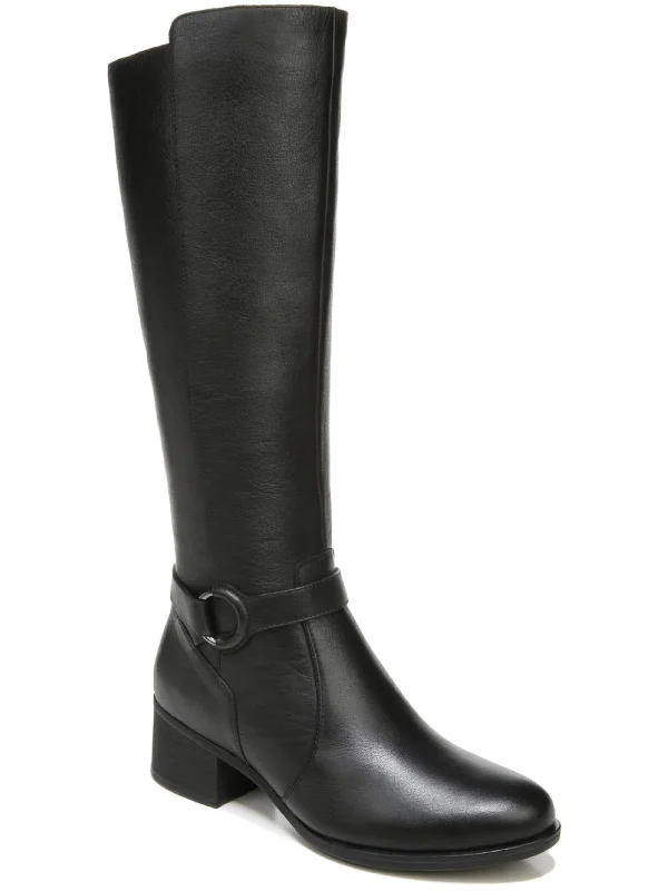 Davis Womens Leather Riding Knee-High Boots