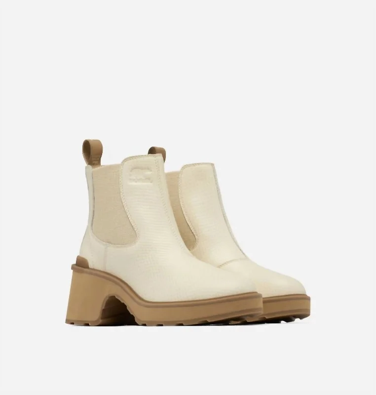 Heel Chelsea Boots In Bleached Ceramic, Caribou Buff