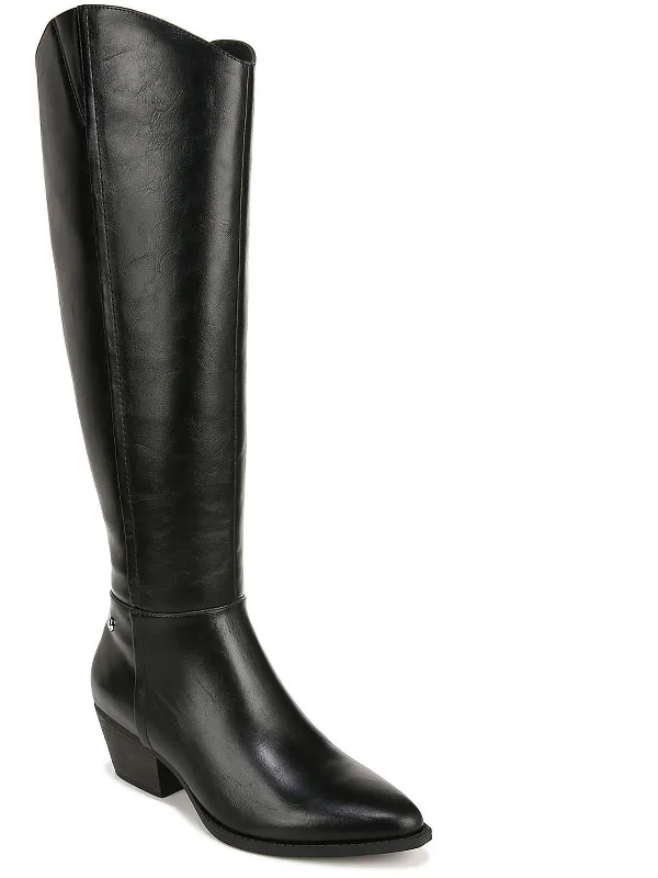 Reese Womens Faux Leather Heels Knee-High Boots