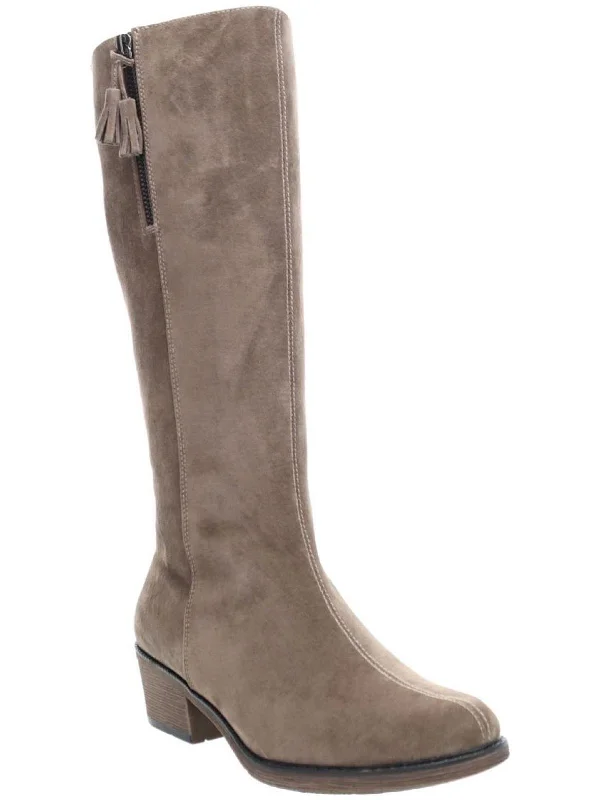 Rider Womens Suede Tall Mid-Calf Boots