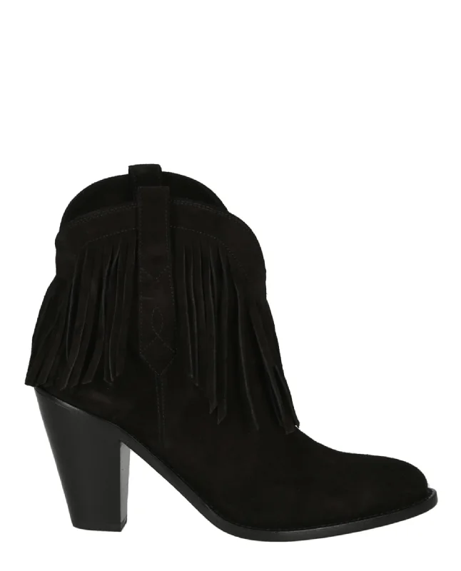 Western Fringed Ankle Boots