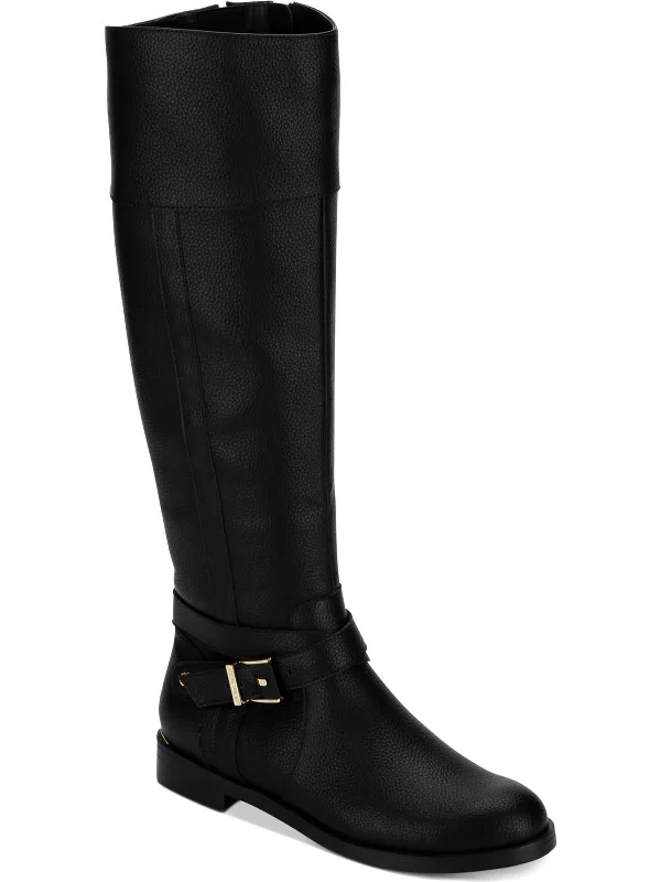 Wind Riding Womens Faux Leather Tall Riding Boots