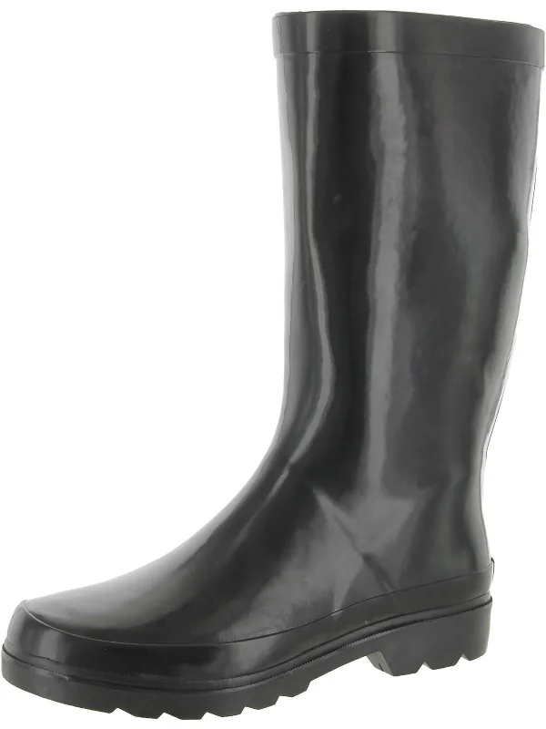 Womens Mid Calf Slip On Rain Boots