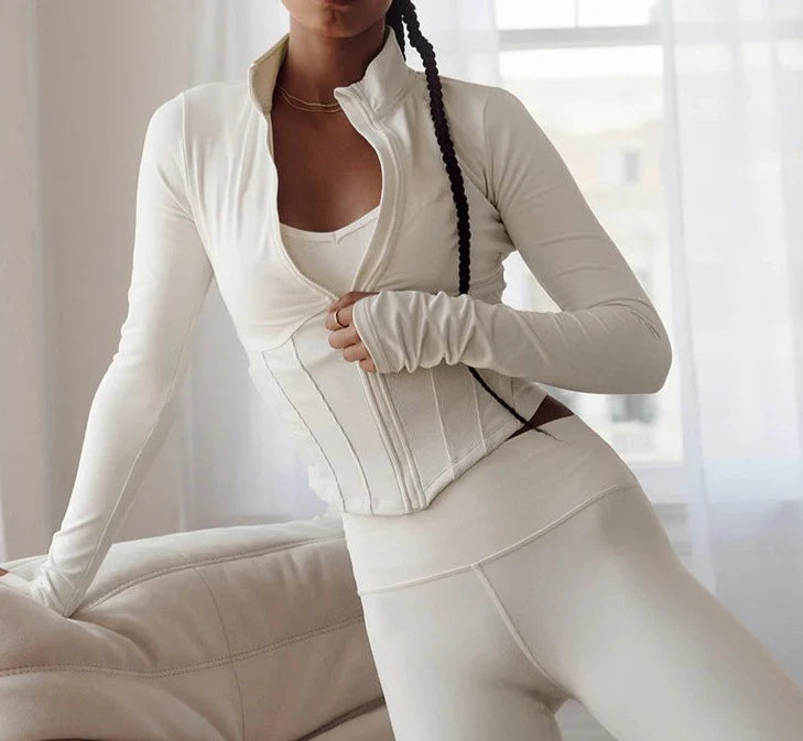 Alo Yoga Airbrush Corset Full Zip Jacket