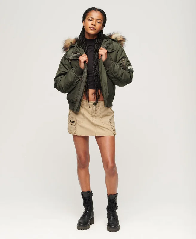 Hooded Military MA1 Bomber Jacket | Deepest Khaki