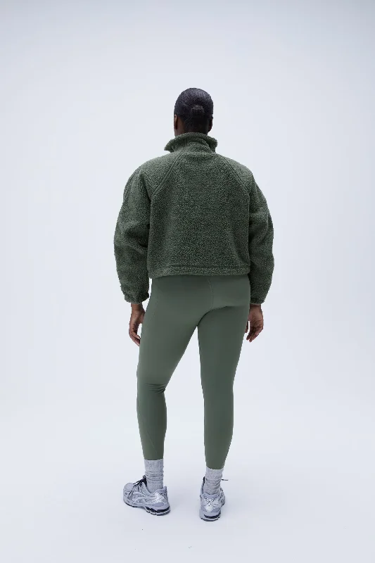 Quarter Zip Fleece - Khaki Green