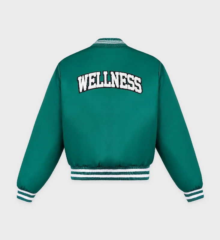 Wellness Boucle Varsity Jacket - Alpine/White