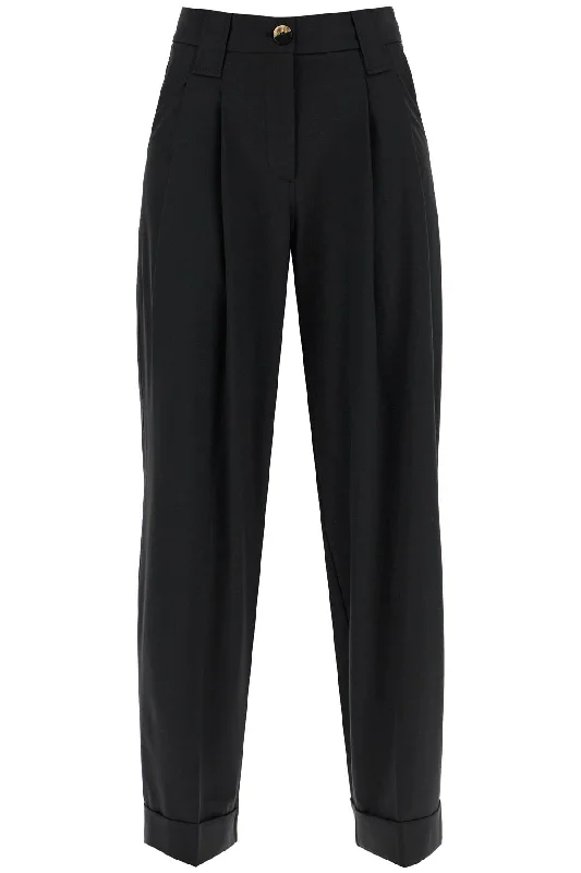 ""flowy trousers with two ple F8075 BLACK