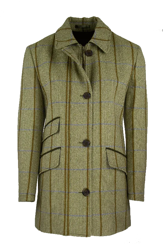 LTW02 - Women's Tailored Tweed Coat - BLUE