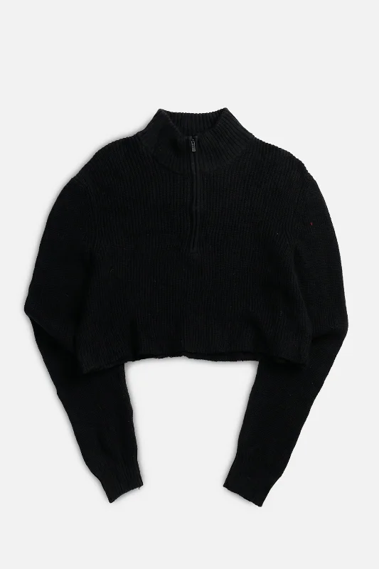 Rework Crop Knit Sweater - L