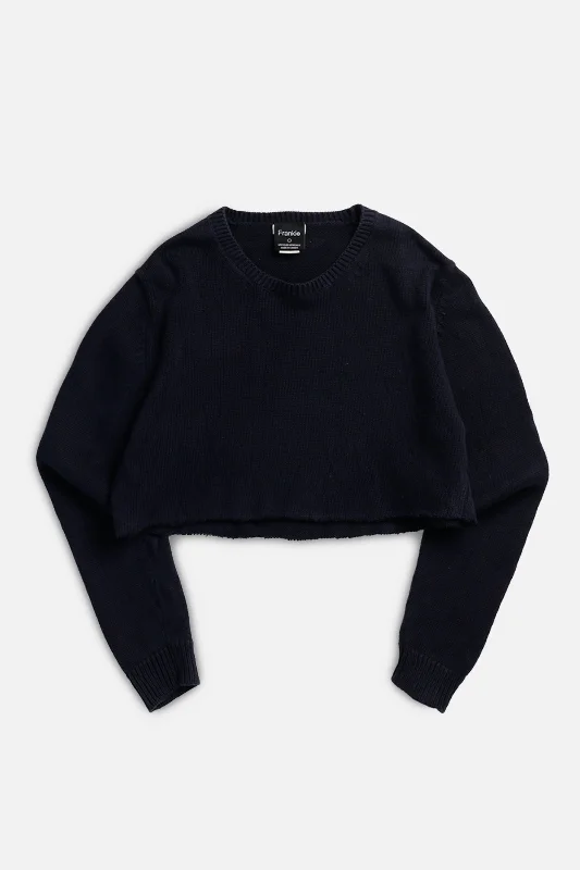 Rework Crop Knit Sweater - L