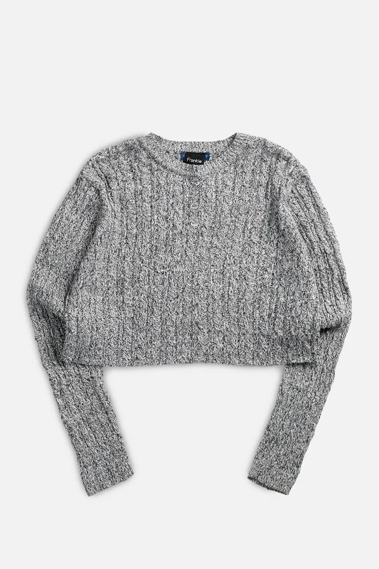 Rework Crop Knit Sweater - L