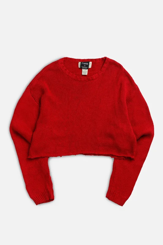 Rework Crop Knit Sweater - XL