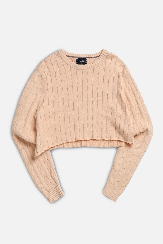 Rework Crop Knit Sweater - XL