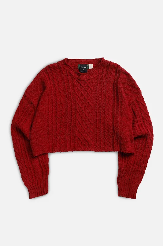 Rework Crop Knit Sweater - XXL