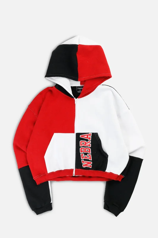 Rework Varsity Crop Zip Hoodie - M