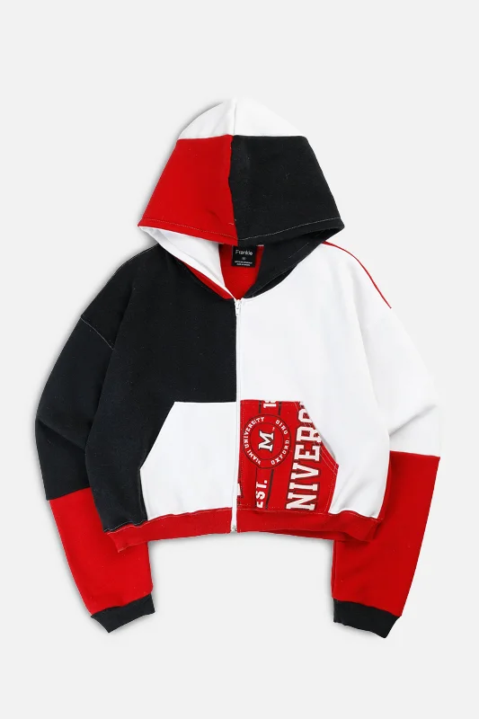 Rework Varsity Crop Zip Hoodie - M