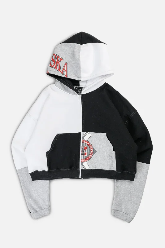 Rework Varsity Crop Zip Hoodie - XXL