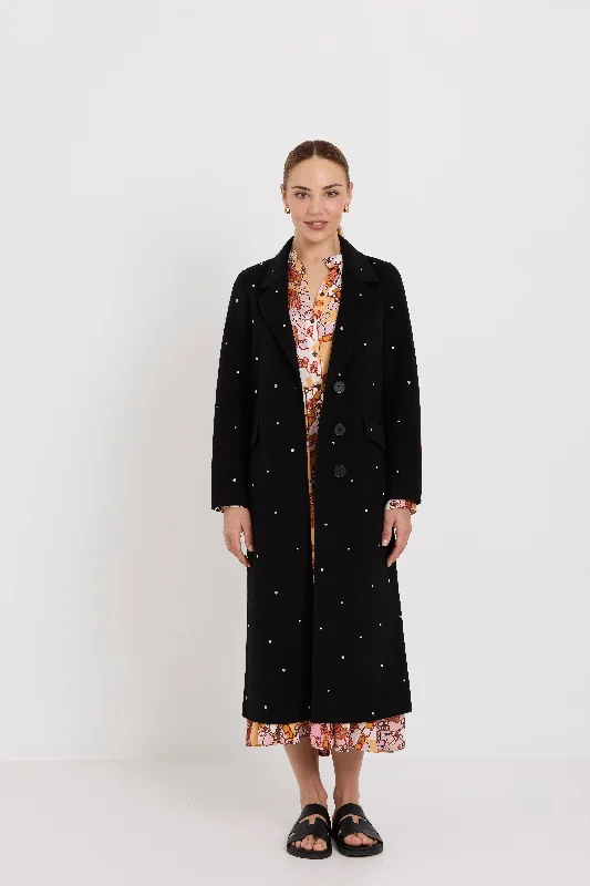 Saskia Coat | Black/Diamond