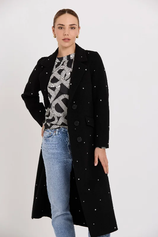 Saskia Coat | Black/Diamond