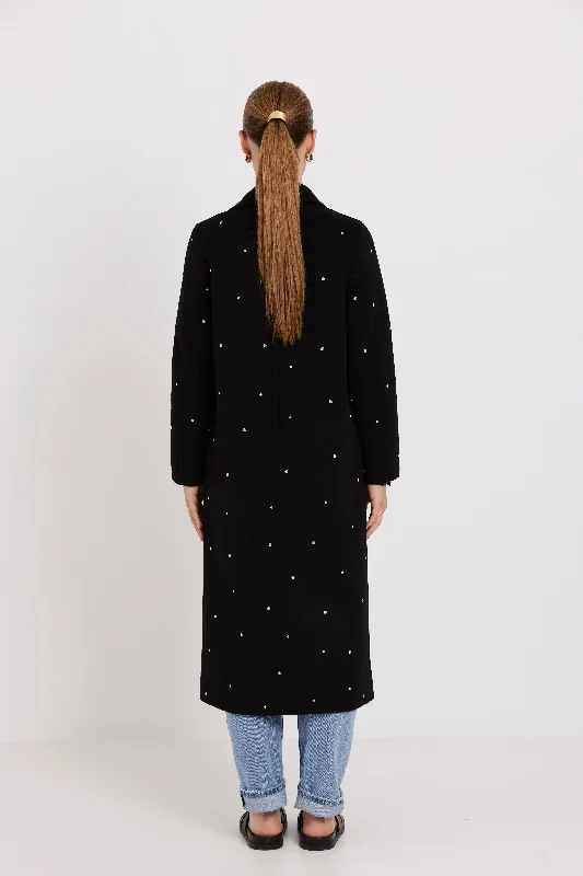 Saskia Coat | Black/Diamond