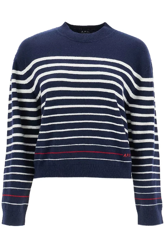 ""striped wool billie pullover WVBDC F23332 DARK NAVY