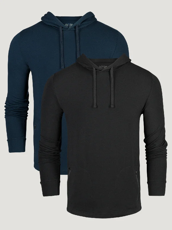 Black + Navy Performance Pullover Hoodie 2-Pack