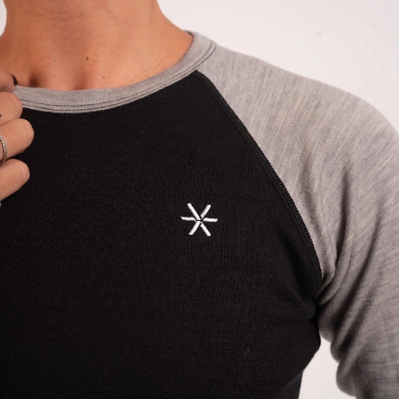 Black 100% Merino Wool Long Sleeve