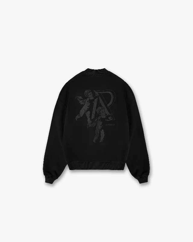 Cherub Initial Sweater - Jet Black