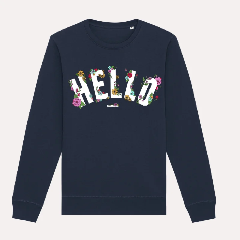 Navy Floral Hello Sweatshirt