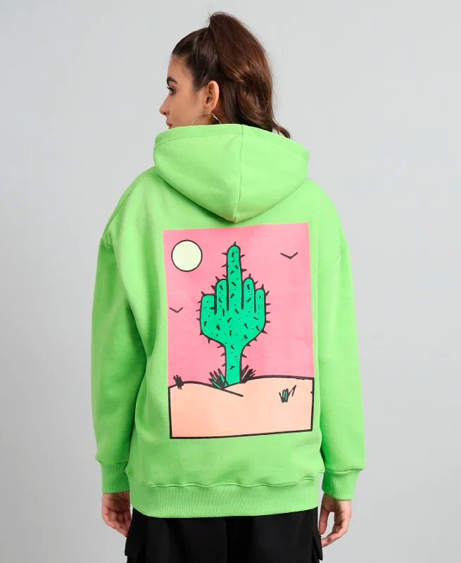 Cactus Print Oversized Hoodie