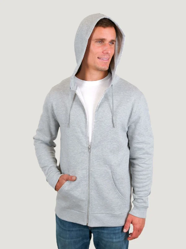 Heather Grey Zip-Up Hoodie