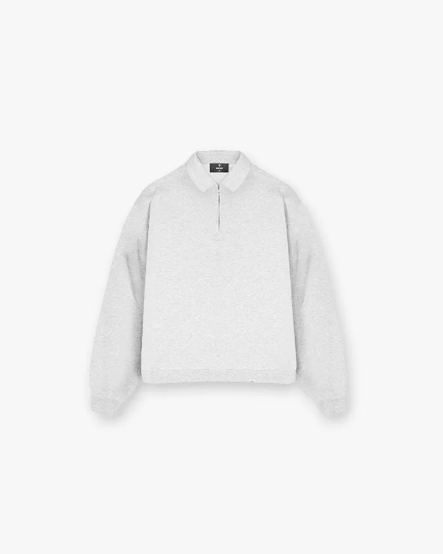 Initial Boxy Quarter Zip - Ice Grey Marl